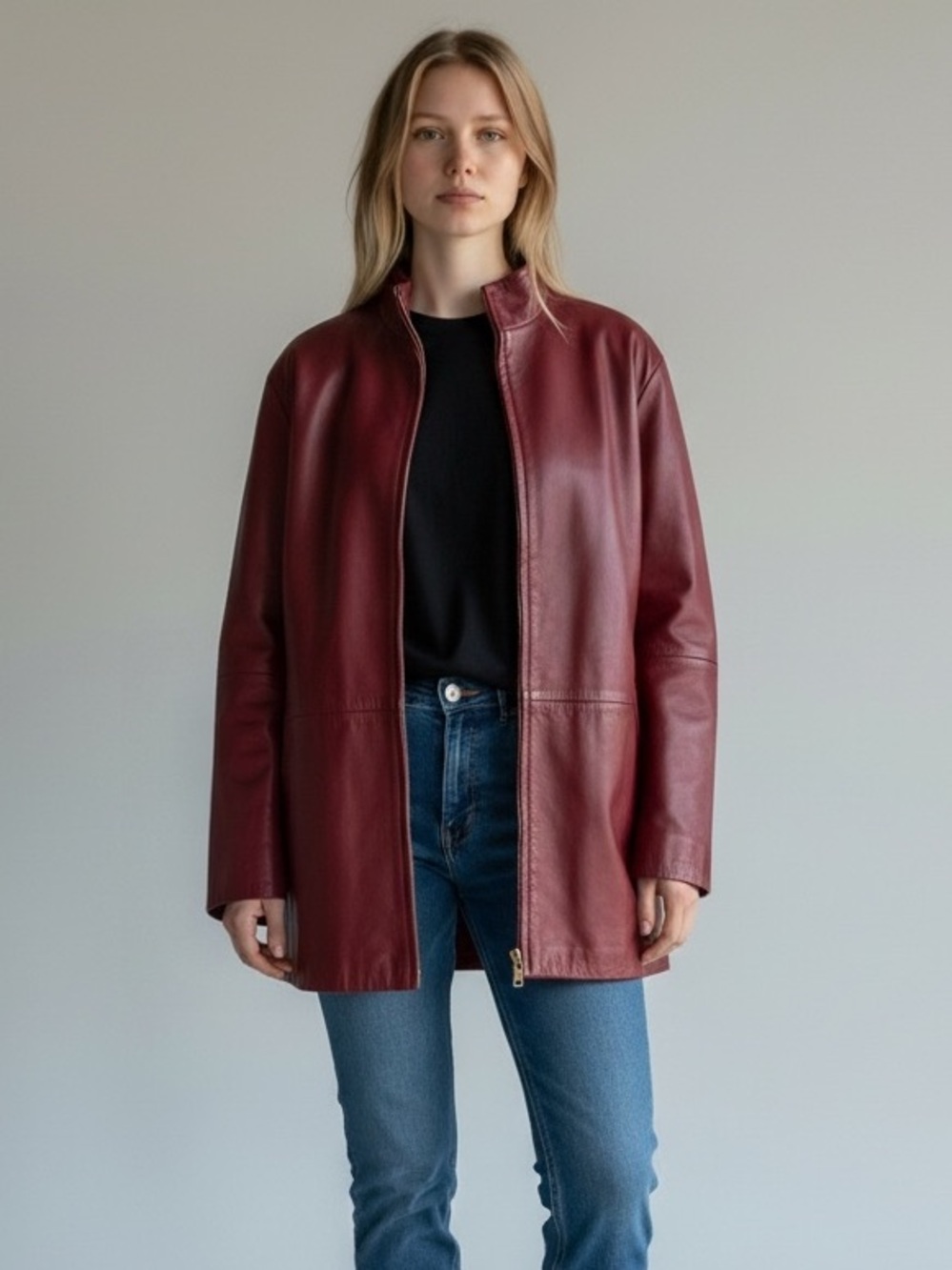 Vintage Kluger Furs Burgundy Leather Jacket Women’s L